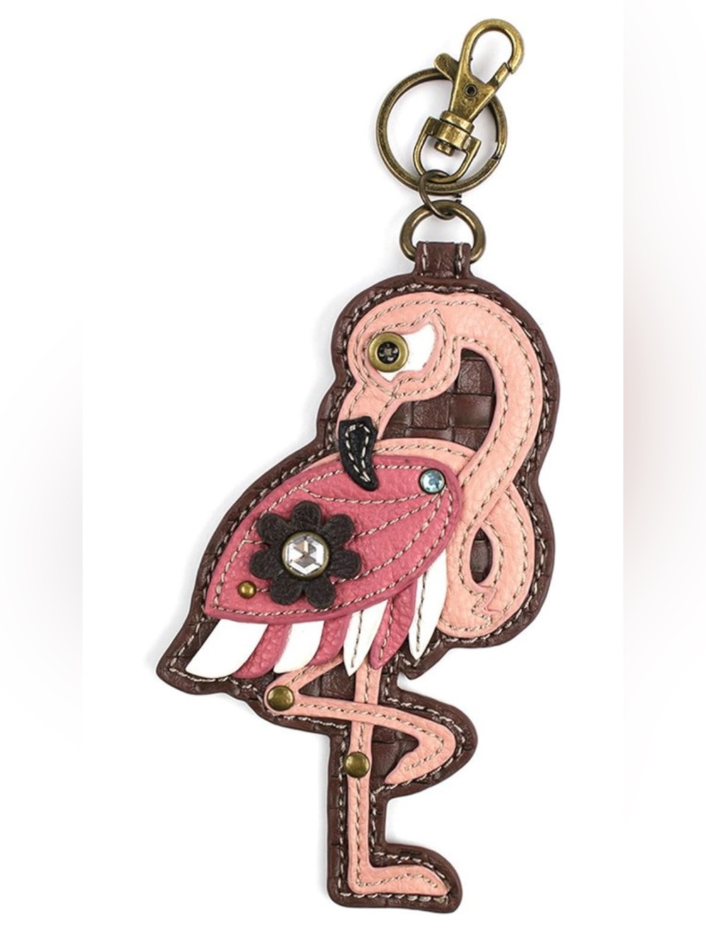 Chala Flamingo Appliqué Key Fob Coin Purse NWT